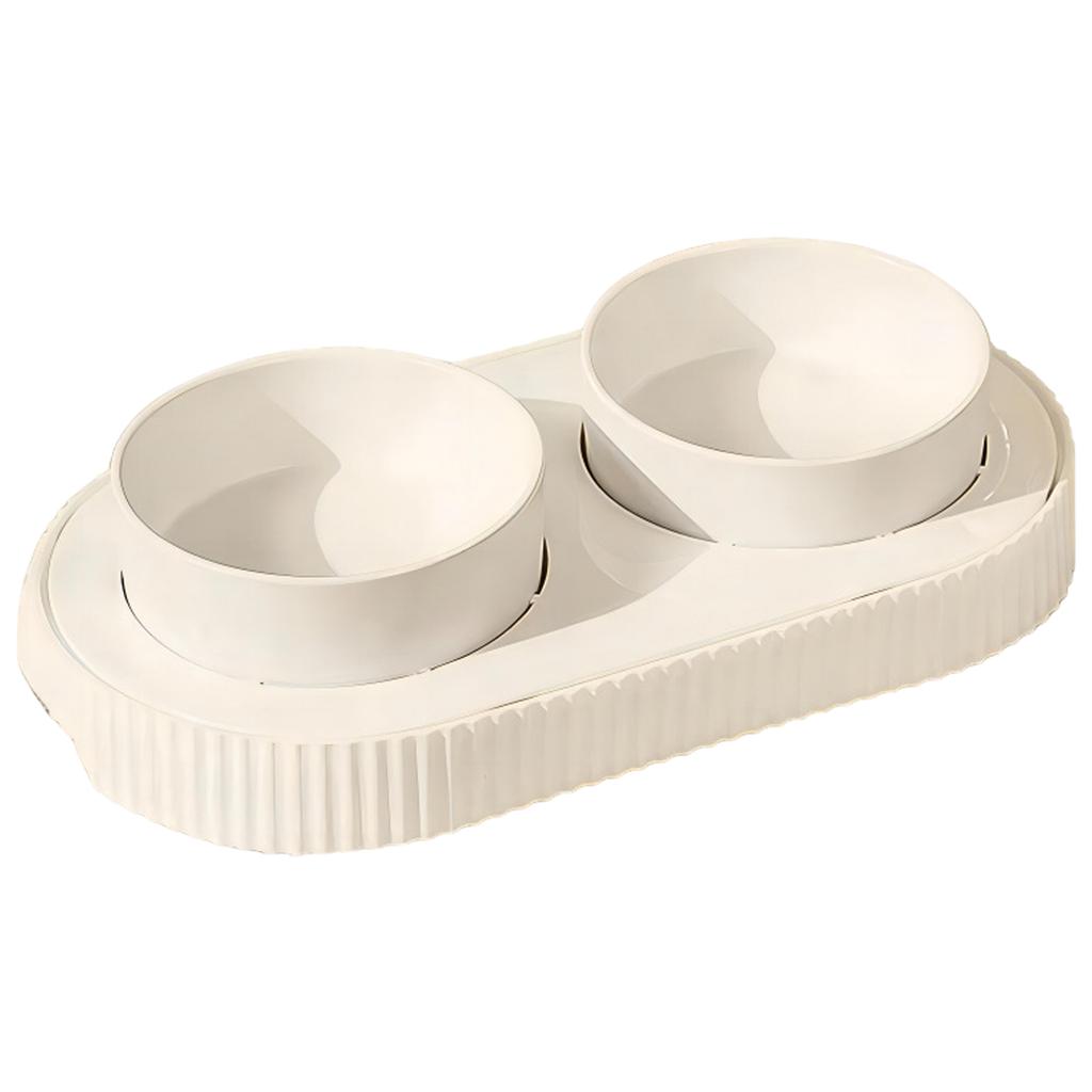 Warm Drinking Double Ceramic Bowls for Pets USB Heated Water Dish Bowl Food Feeder Bowl for Pet Indoor and Outdoor Use