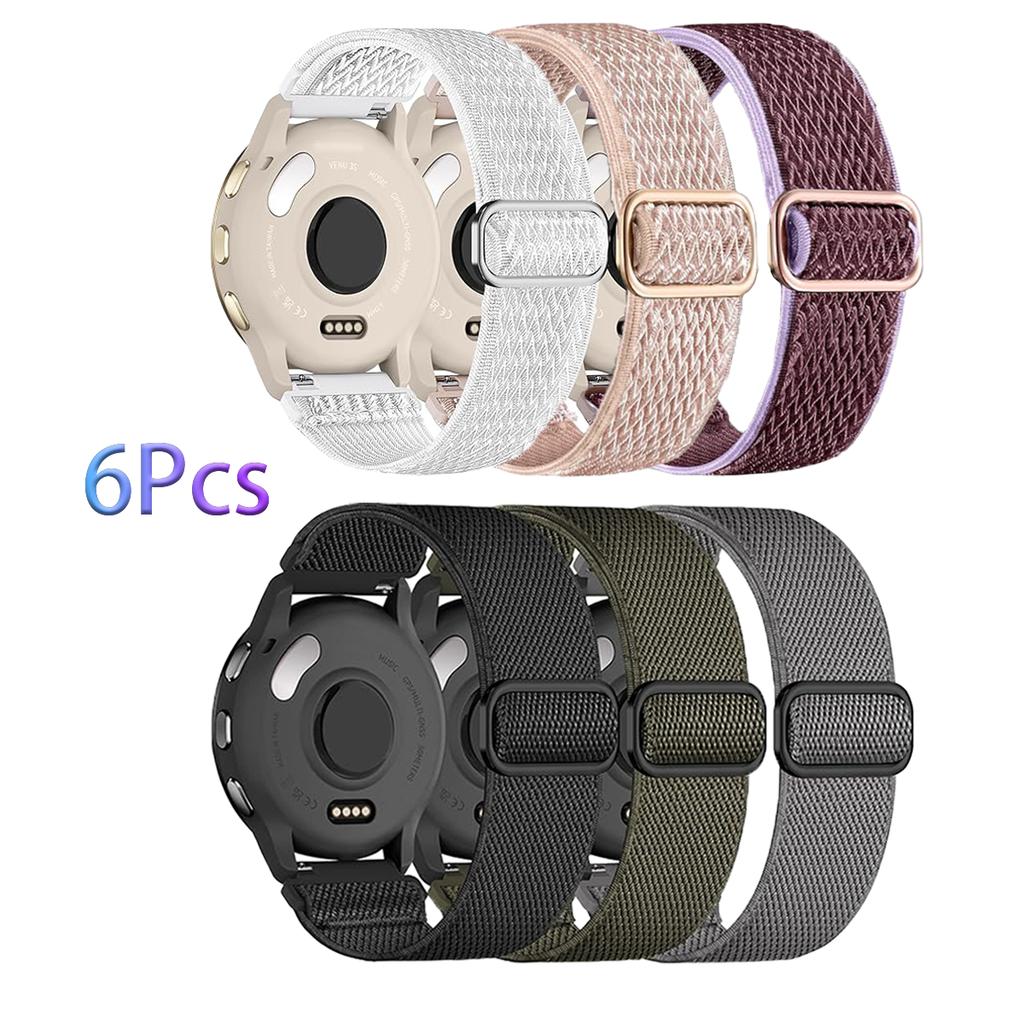 6 Piezas Banda Elástica de 18/20/22 mm para Garmin Forerunner 255 255S 265S 955 965 945 745 Venu 2 3 4S Sq Vivoactive 4 5 Correa Deportiva de Nailon