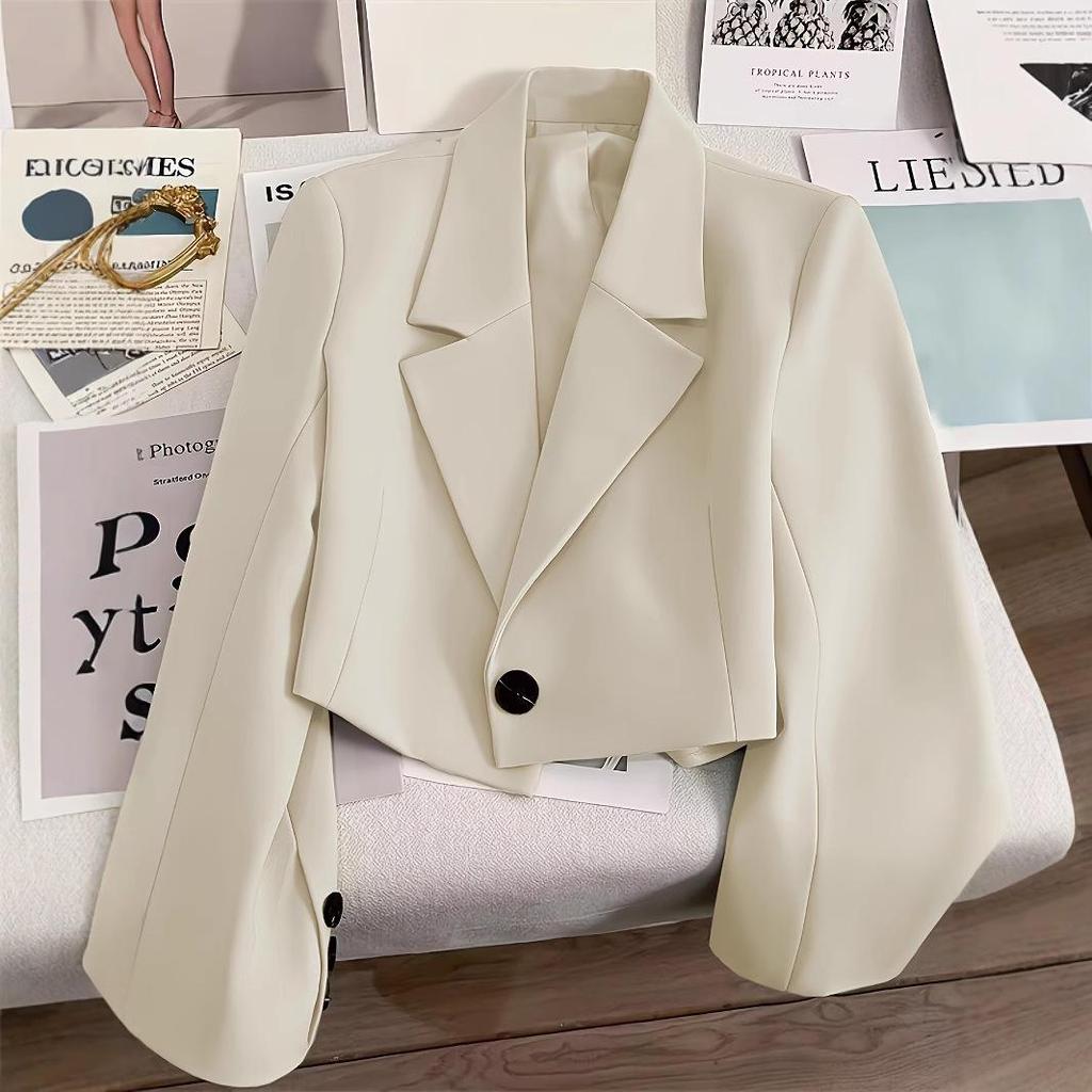 2026 Women's Slim Fit Short Blazer: Versatile High Waist Jacket for Spring & Autumn