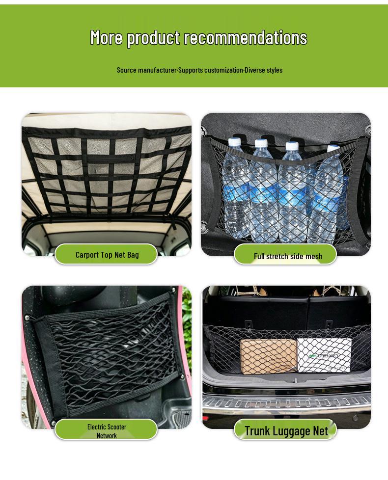 Single-Layer Elastic Mesh Car Trunk Storage Net Bag