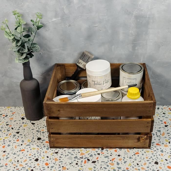 Creative Deco Lot De 3 Caisse En Bois Wengé | 40 X 30 X 23 Cm | Caisse Rangement Bois | Caisse En Bois Rangement Vintage