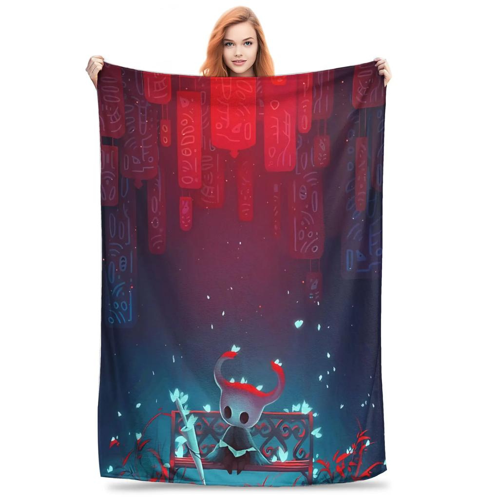 Hollow Knight Flannel Throw Blanket Soft Cozy Winter Bedspread for Kids Adults Couch Chair Street Trend Sofa Bed Cover