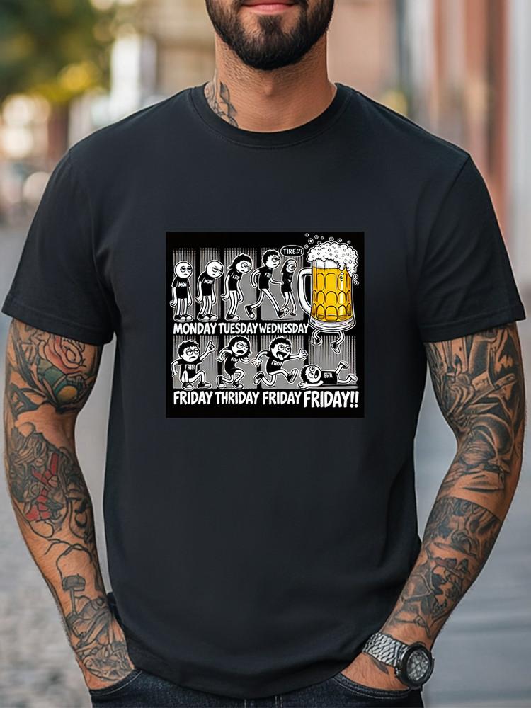 Funny Friday Beer T-Shirt Weekend Party Humor Unisex Casual T-shirt Unisex T-Shirt XXXL