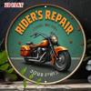 Vintage Motorrad Rundes Metall Wandposter 7,87 Zoll Rostfrei Garage Dekor Aluminium