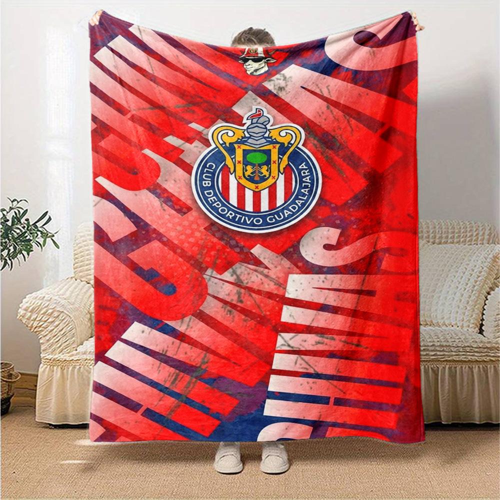 Chivas Guadalajara Print Flannel Blanket High Quality Warm Comfortable Cover for All Seasons Perfect for Gifts Home Decor