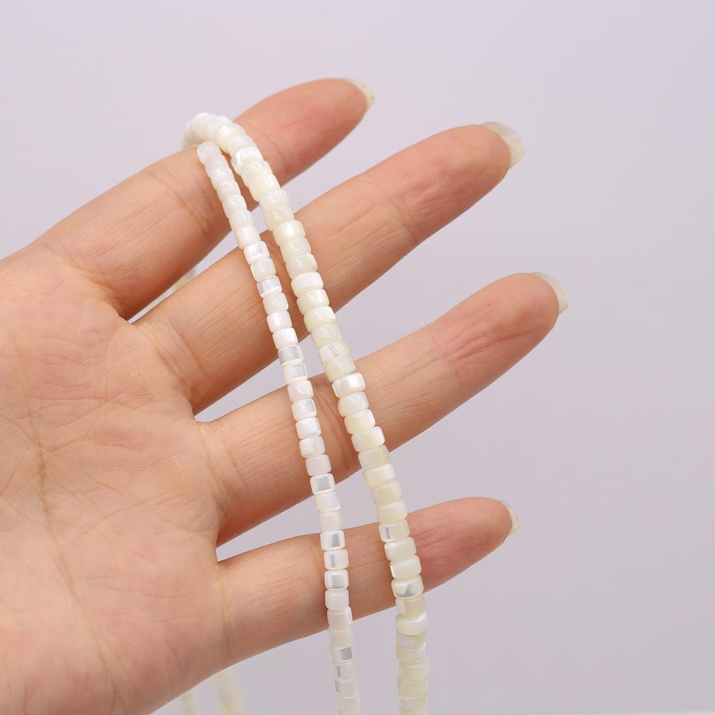 1String Natural Seawater Shell Beads, Fashion Flat Round Loose Spacer Beads for DIY Necklace Bracelet Anklet Accessories, Creative Jewelry Making 38cm