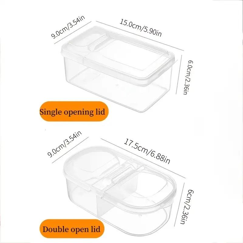 1pc Single And Double Opening Food Fruit Refrigerator Storage Box Dust-Proof Reusable Portable Picnic Fruit Storage Container