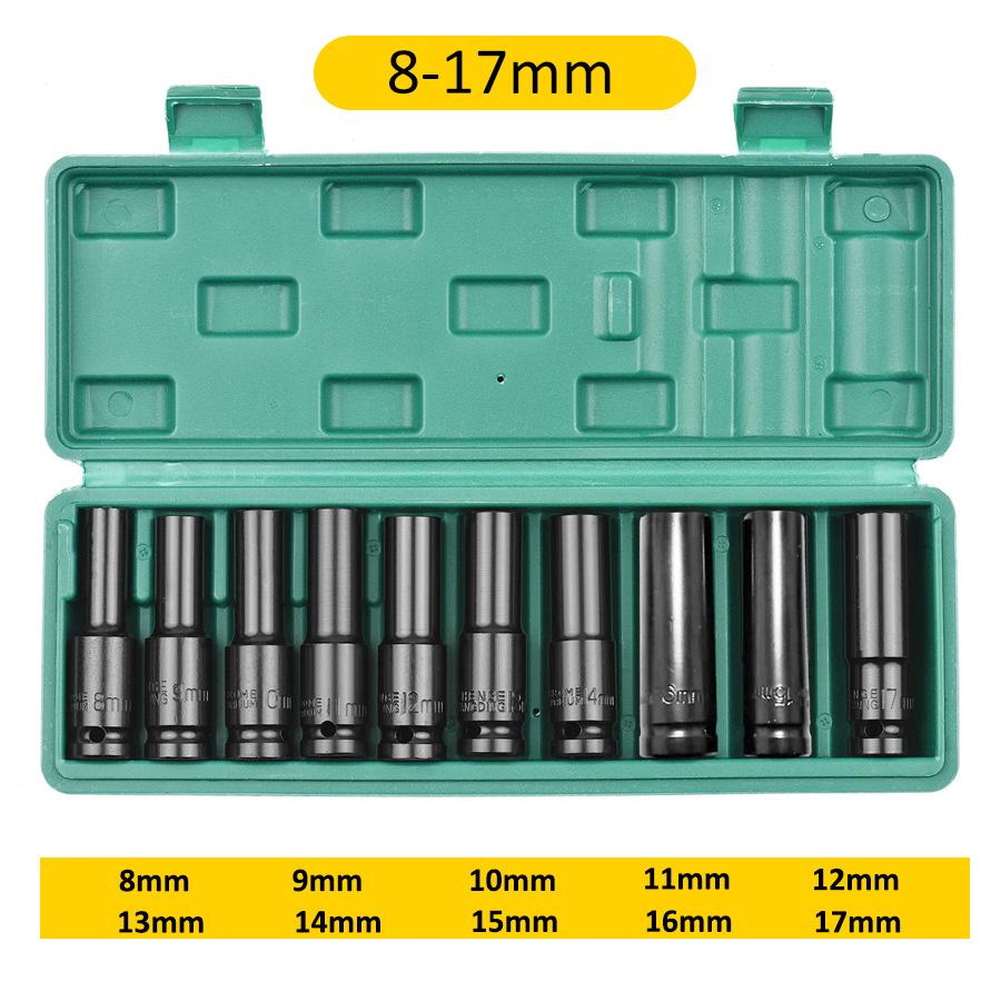 

1/2Inch Drive 6-Point Impact Socket Set 10-20 pcs/set Metric Sizes Carbon Steel Impact Socket Set with Hard Storage Box