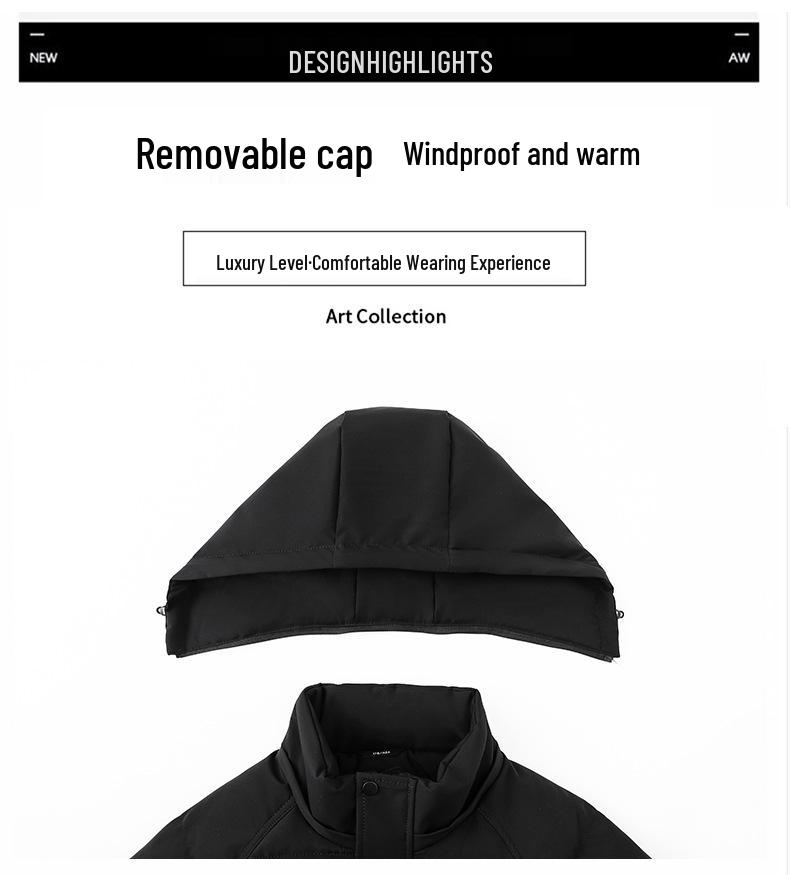 Men's Plus Size Winter Cotton Jacket 2025 - Oversized, Fat-Friendly, Warm, with Detachable Hood.
