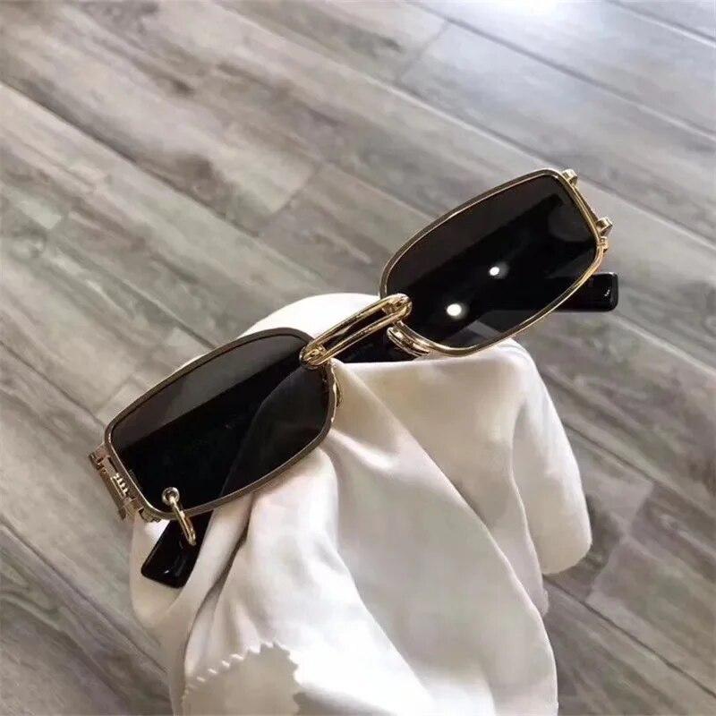 Sunglasses Luxury  Square Eyeglasses Vintage Metal Black Lenses Brown Men Womens Sun Glasses Outdoor Travel Driving Glasses