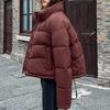 Fashion Winter Woman Short Parkas Stand Collar Loose Women's Coat Thick Warm Jackets
