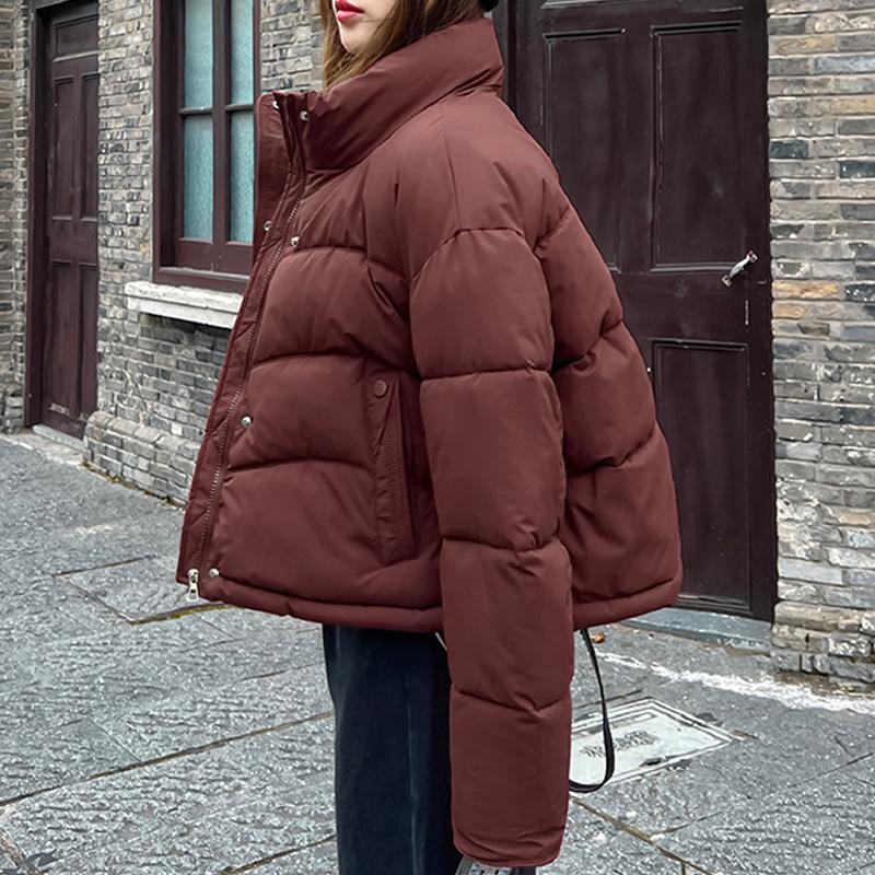 Fashion Winter Woman Short Parkas Stand Collar Loose Women's Coat Thick Warm Jackets