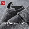 Hodo Men's Thickened Wool-Blend Crewneck Sweater
