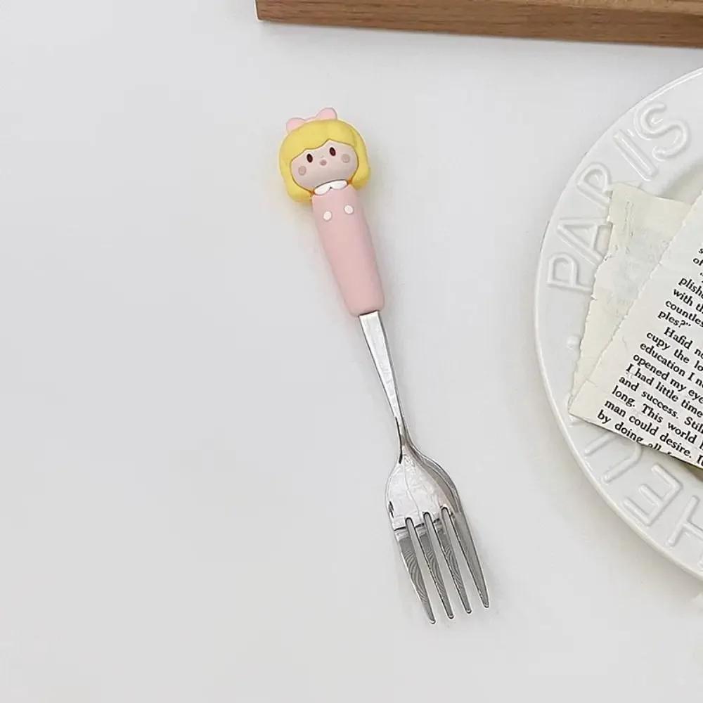 Gift Cute Stainless Steel Spoon Girl Duck Fork Tableware Bear Stainless Steel Cutlery Home Use