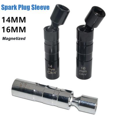 14mm 16mm Spark Plug Socket Wrench Adapter 12-Point 3/8inch Drive Magnetic Spark Plug Socket Socket Adapter Auto Repair Tools