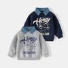 Children's Fake Two-Piece Sweatshirt, Spring and Autumn Korean Style Children's Clothing, Boys' Detachable Collar Jacket, Baby Bear Pullover Top