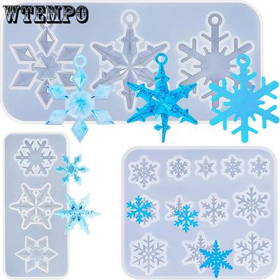3D Snowflake Silicone Molds Snowflake Candle Ornament Molds DIY Resin Handicrafts Pendants & Christmas Tree Hanging Ornaments Making Supplies