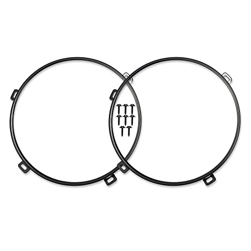 

uxcell Round Headlight Mounting Bracket Rings, Headlamp Bracket Bezel Covers, Replacement Holders for Jeep TJ Wrangler 1997-2006, 17.78cm, 1 Pair