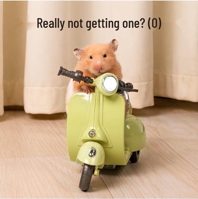 Celebrity-Inspired Hamster Stunt Motorcycle: Electric Tricycle Toy with Rotating Dazzling Skills