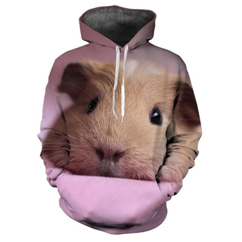 Hoodie mit 3D-Aufdruck „Tier-Meerschweinchen“ für Damen, y2k, lässige Mode, Kapuzenshirt, Pullover, Sweatshirts, übergroße Unisex-Kleidung