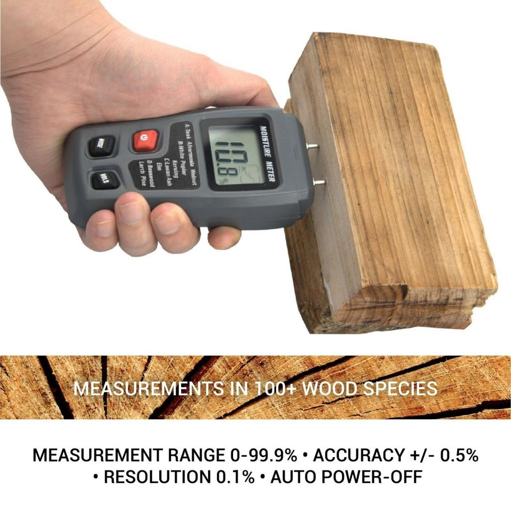 LCD Moisture Tester Digital Wood Moisture Meter Handheld Humidity Tester Damp Moisture Detector