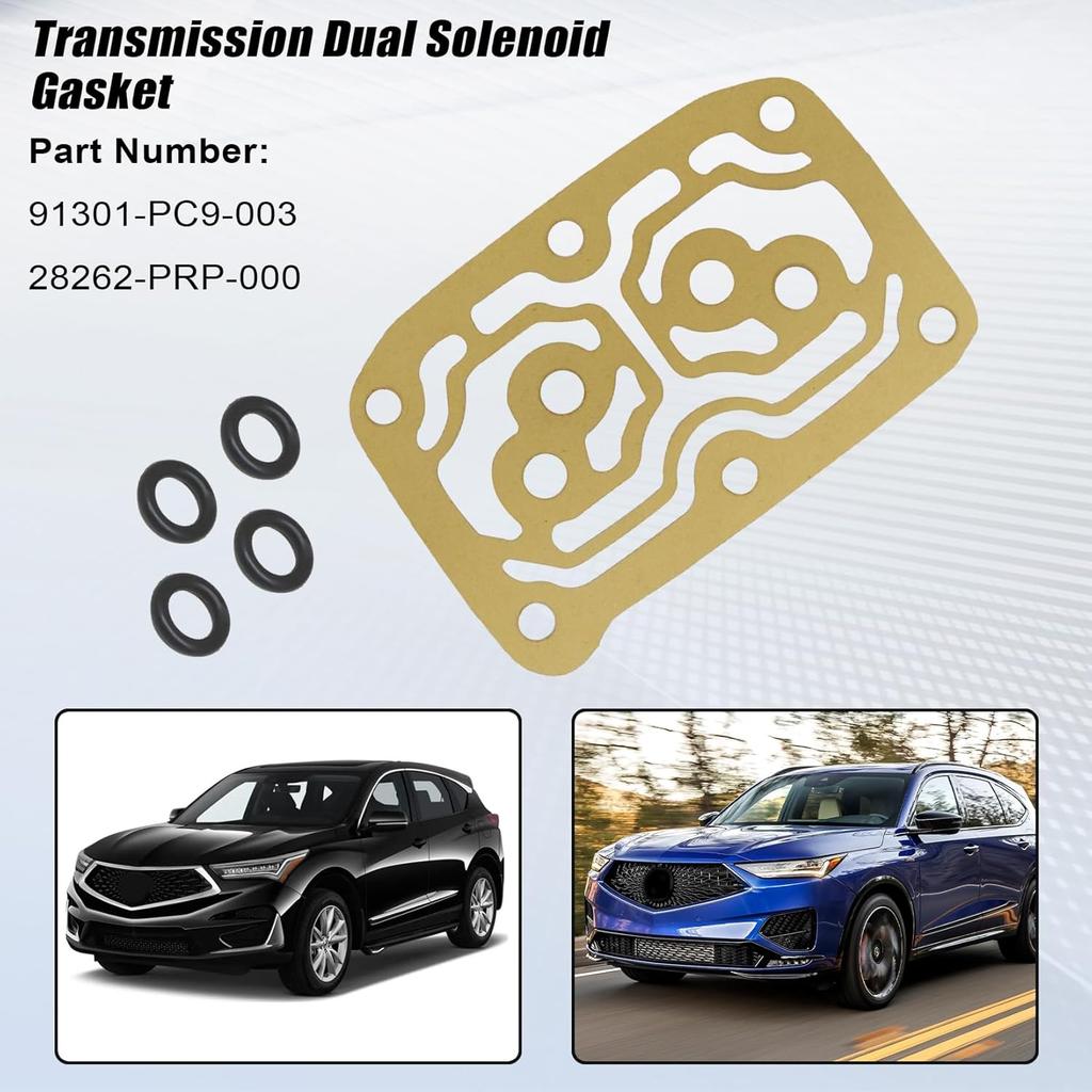 Transmission Dual Solenoid Gasket/O-Rings Compatible with Honda Acura RSX TSX CRV Element Accord 4-Cylinder Replaces 91301-PC9-003 28262-PRP-000