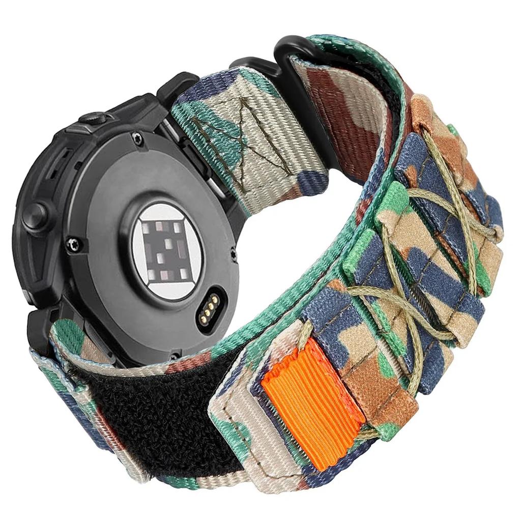 22mm 26mm Nylon Loop Strap for Garmin Fenix  7 6 Pro 7X 6X Pro 5X 5X Plus Epix Pro/Tactix SmartBand Bracelet Watch Accessories