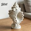 Entrance Hall Ornament Coastal Tabletop Shell 3D Figurine White Conch Printed Nautical Hollow Carving for Living Room TV Stand