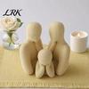 Parents And Kid Statue 3D Printed Family of 3 Figurines, Creative Ornaments for Home Decor, Meditation Figurines Compact Nordic Style Sculpture