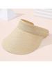 Womens Straw Visor Hat Wide Brim Rollable Foldable Summer Beach Sun Hat