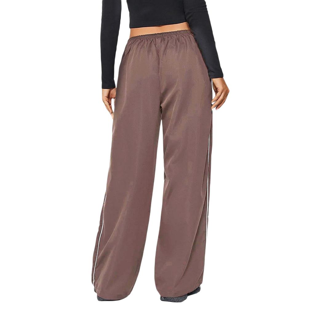 Kadın Bol Kargo Pantolon Günlük Düz Renk Elastik Bel Geniş Paça Eşofman Altı Cepli Sokak Giyimi için