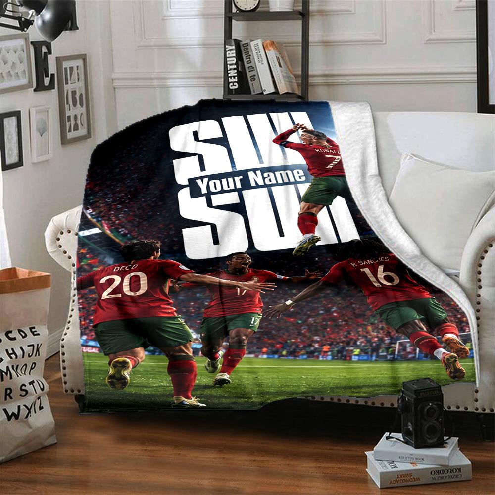 Cristiano Ronaldo (73) Personalized Name Blanket Gift Personalized Blanket Ultra-Soft Perfect for Seaside Bed Livingroom Office Chair for All Occasion