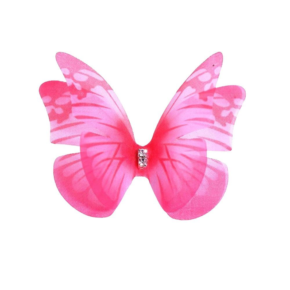 50Pcs 3D Organza Fabric Butterfly Appliques Clothes Sewing Patch  Bridal Hair Accessories