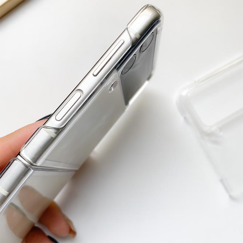 Transparent ZFlip7 Folding Screen Phone Case for Samsung Fold5 Flip Simple Anti Drop Protective Case Ultra-thin