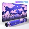 Pixel Art Cloudy Sky Mousepad Cute Mouse Pad Kawaii XXL E-Sports Desk Pad Extended Gaming Keyboard Mat Large Pink purple DeskMat