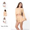 Set (women) – Soft Cotton, Long Sleeve Crop Top & Shorts, Sleepwear, Any Season, 8448-050 HC