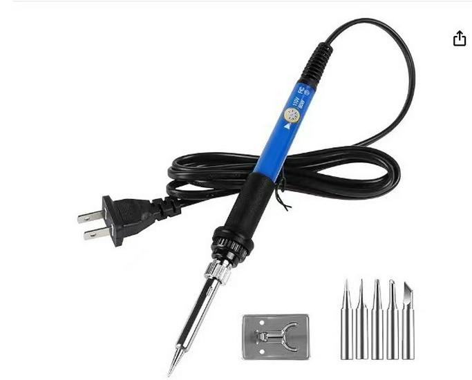 Adjustable 60W Electric Soldering Iron Kit for Household and Repair Use