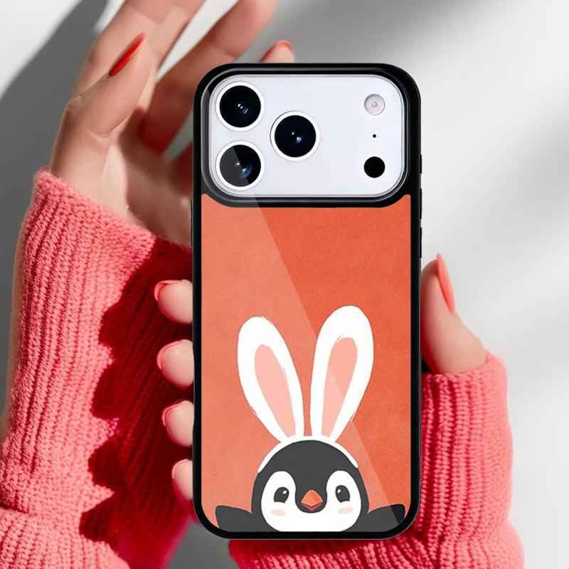 Roztomilý tučňák pouzdro na telefon pro iPhone 17 16 15 14 13 Pro Max Zadní kryt pro 12 11 Pro Coque