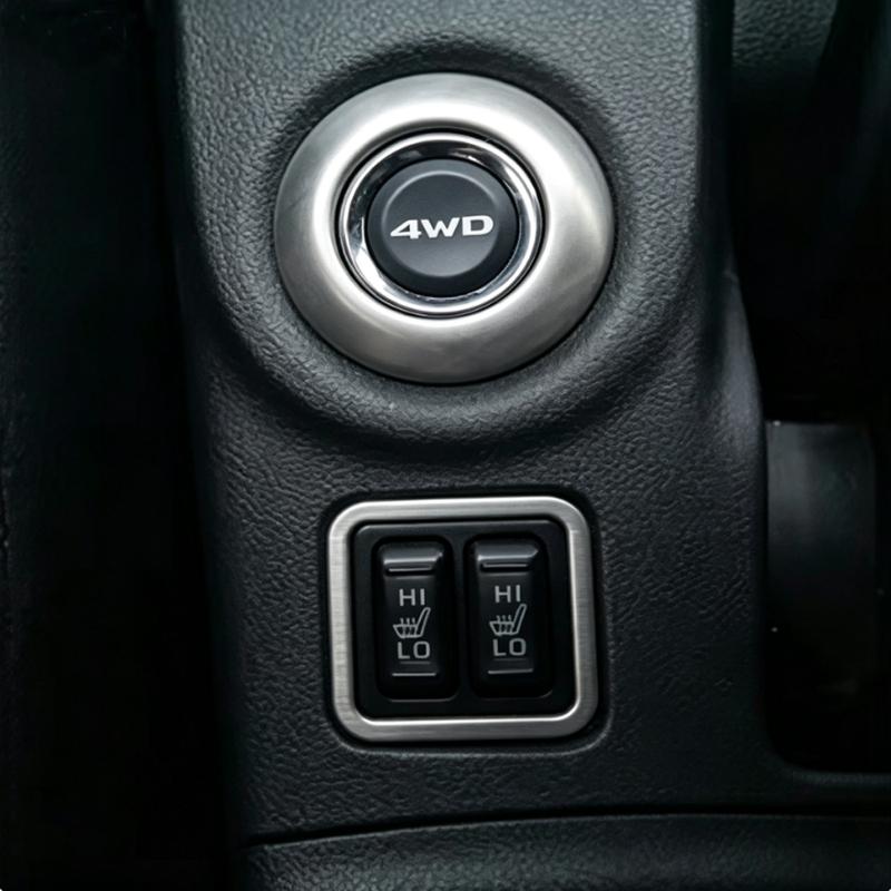 2 Pcs Car 4WD Button Decor Cover Stainless Steel Button Lid Trim for Mitsubishi Outlander 2013-2016 Interior Accessories
