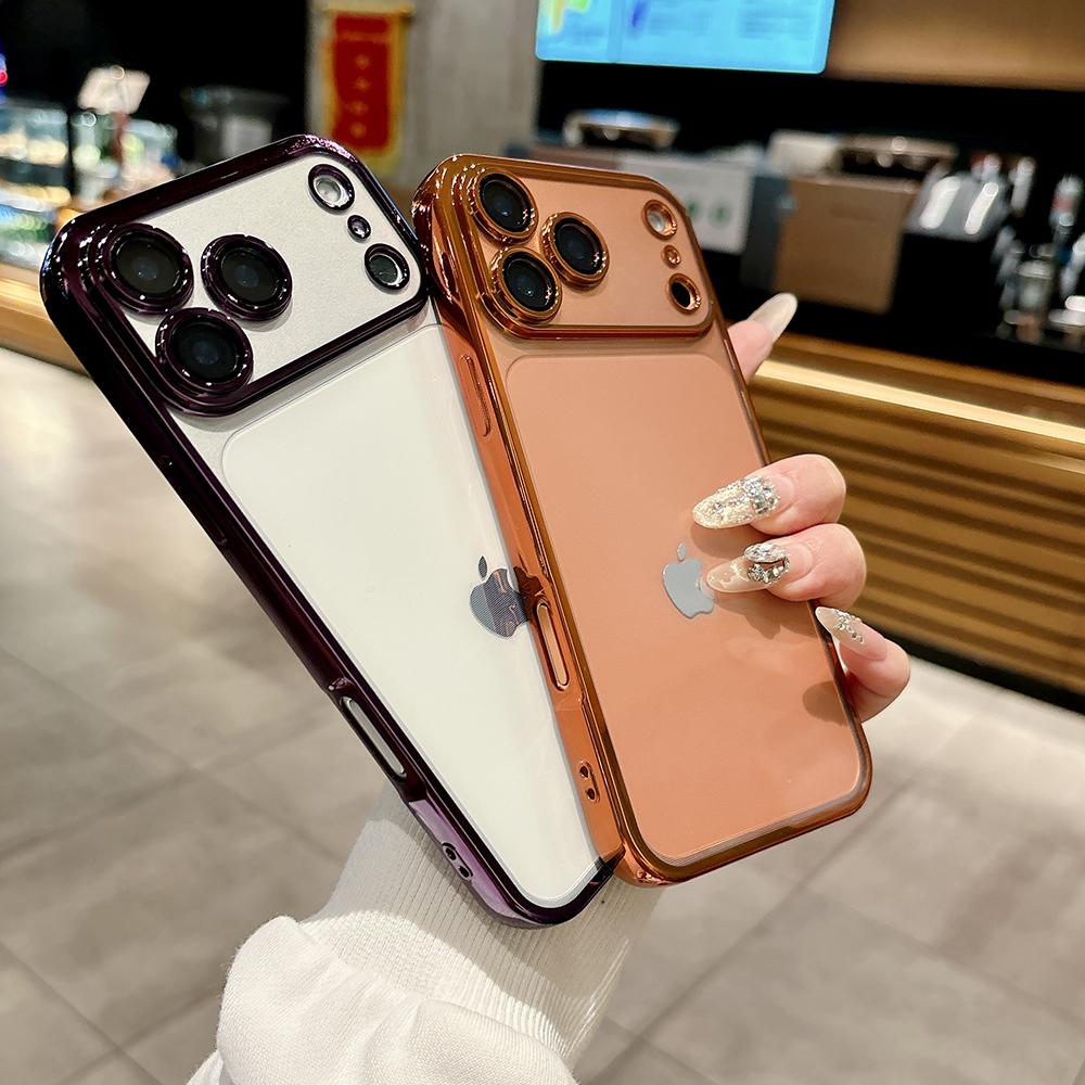 Plating Clear Phone Cases For For Iphone 17 16 1 Pro Max Camera Lens Protection Cover For For Iphone 14 13 Pro Max 17Pro Case