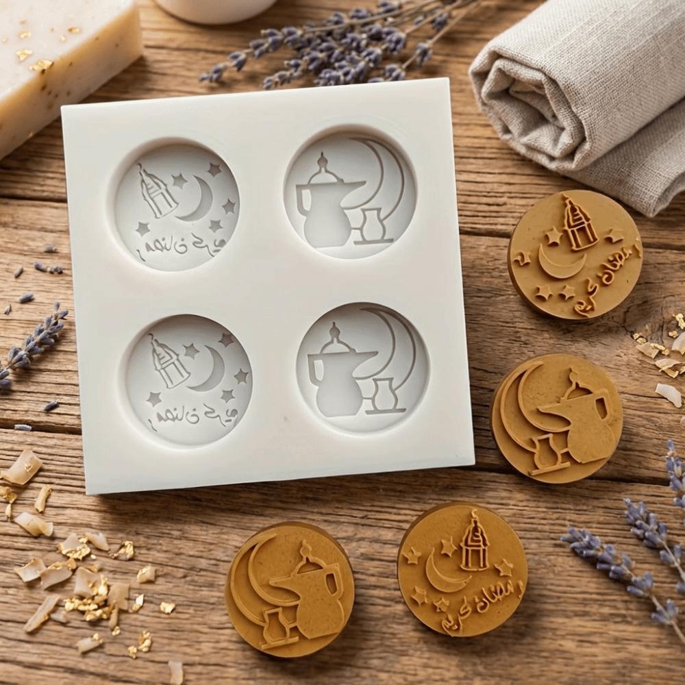 Multi-Purpose Silicone Ramadan Moon Mold Ramadan Themed Non-stick Stars Chocolate Mold DIY Flexible Baking Mold Chocolate Making