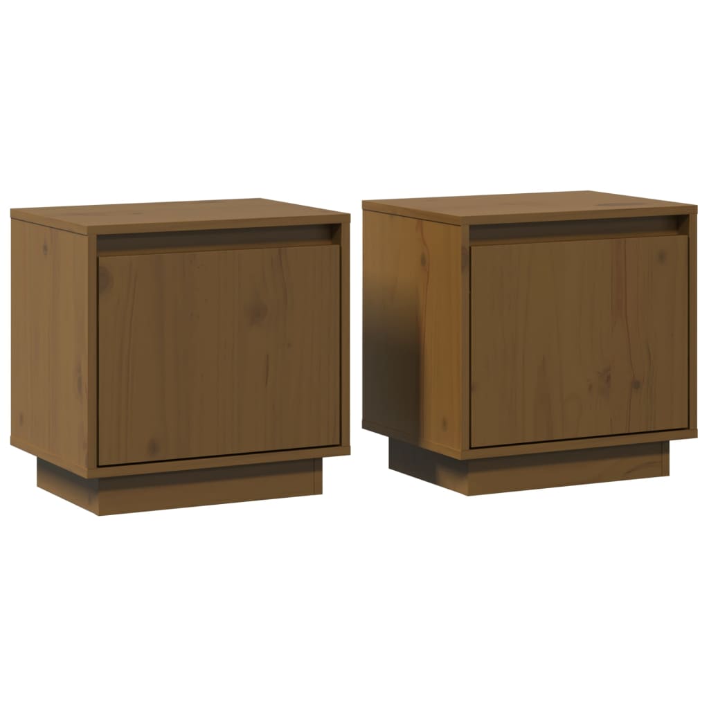 Nightstands 2 pcs Honey Brown 40 x 30 x 40 cm Solid Pine Wood