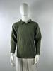 Men's Loose Fit Miyake-Style Pleated Polo Shirt - Solid Color, Long Sleeve, Classic Japanese Design
