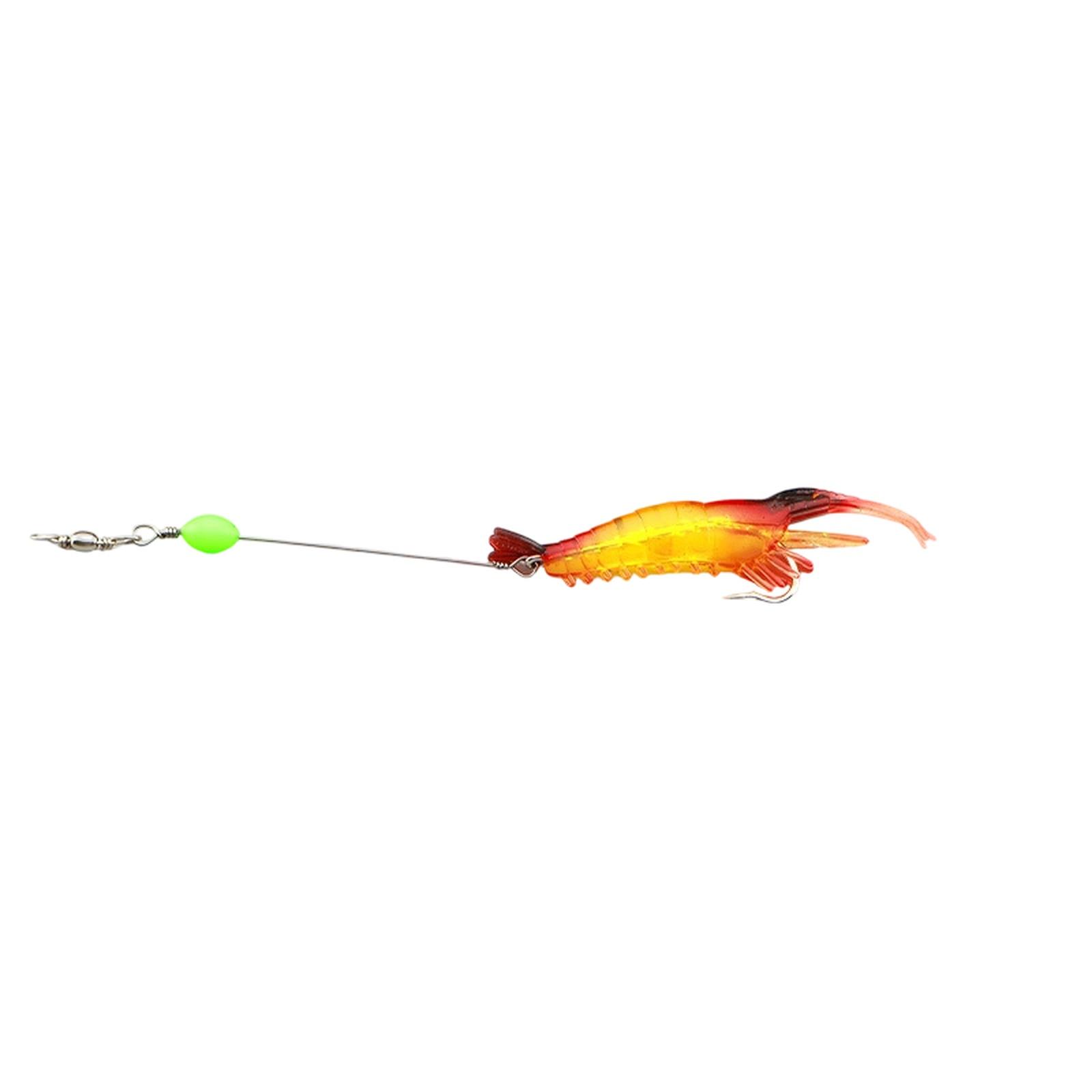 7PCS Shrimp Saltwater Fishing with Hook Soft Shrimp Fishing Tackle for Saltwater