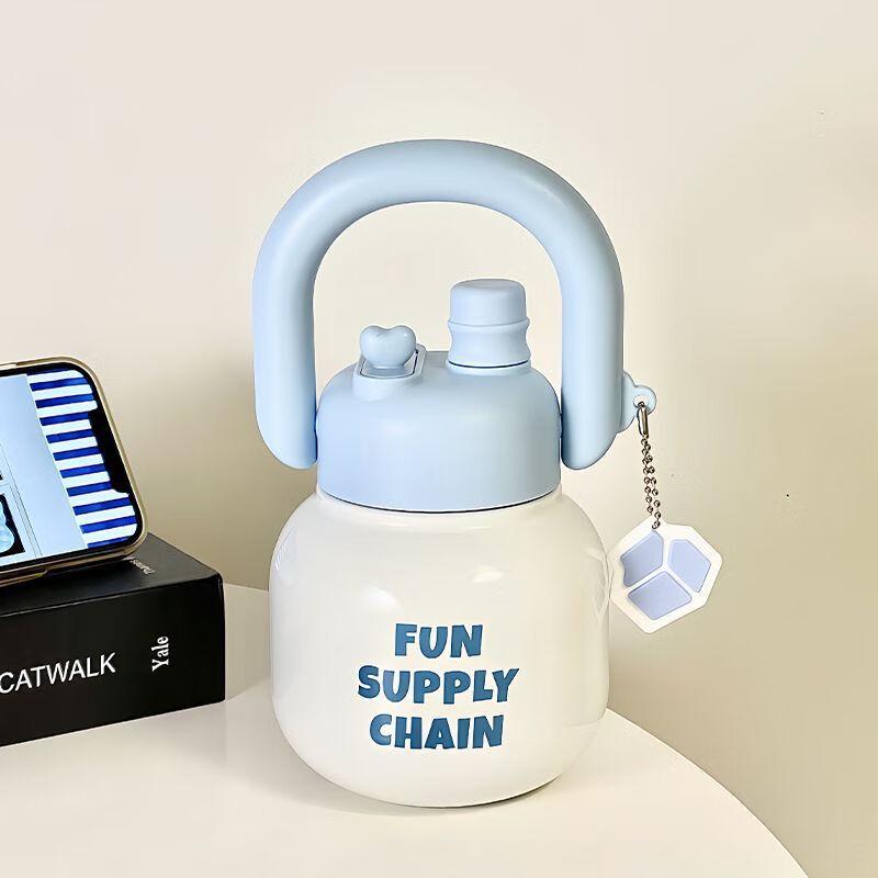 TLAKEHO Dual-Drink Portable Insulated Straw Cup