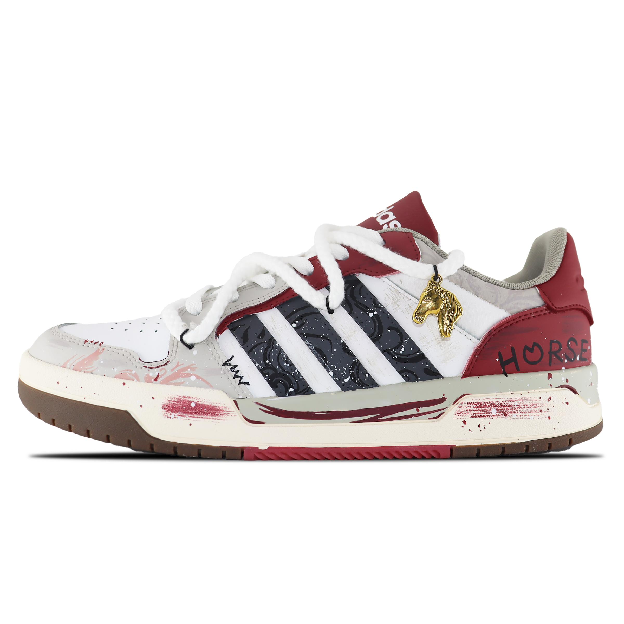 Adidas Neo Entrap Dragon Spirit, Spacious Space, Horse Year CNY Abrasion Resistant Abrasion Resistant Low top FW3462(Team1551-) 43⅓
