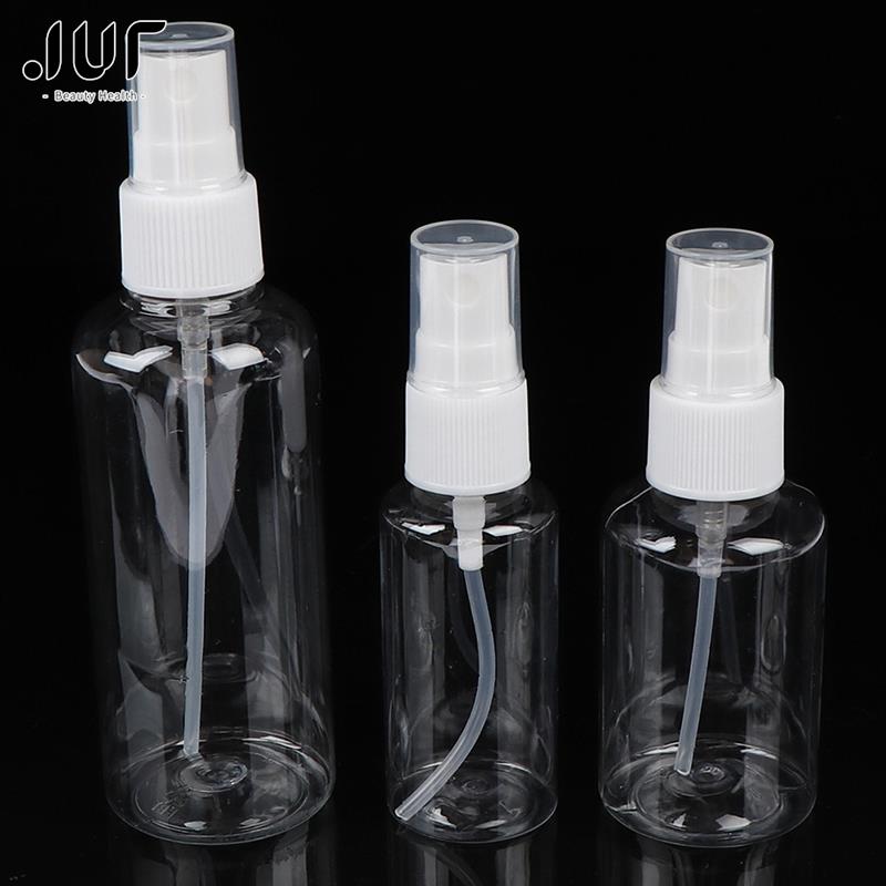 30ml / 50ml / 100ml Empty Spray Bottle Plastic Mini Refillable Alcohol Dispensing Bottle Reusable Cosmetic Container