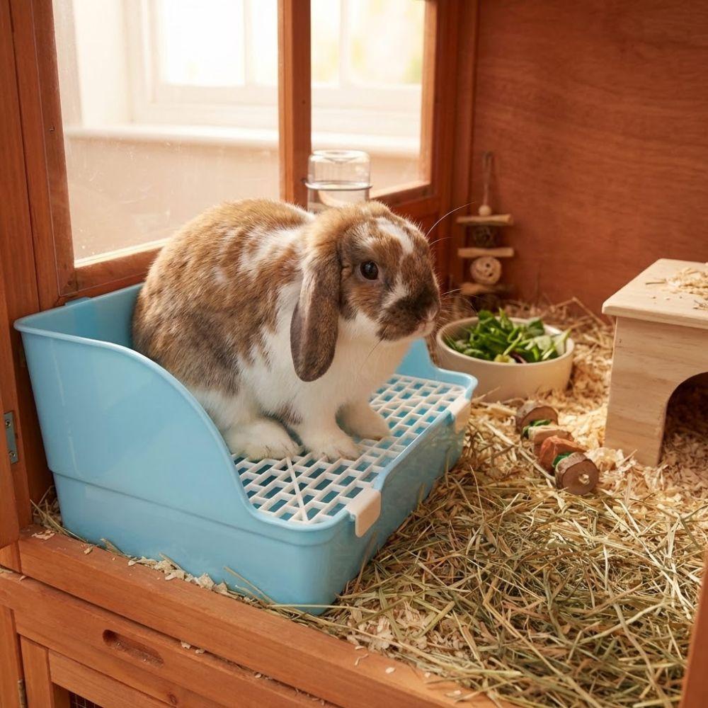 Splash-Proof Rabbit Litter Tray Anti-spill Rabbit Training Toilet Pet Toilet Box  Animal Bathroom