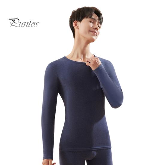 2 Pcs/Set Winter Thermal Clothing Set Round Neck Seamless Long Sleeve Warm Thick Plush Slim Fit Elastic Lady Cold Weather Pajamas Set Homewear