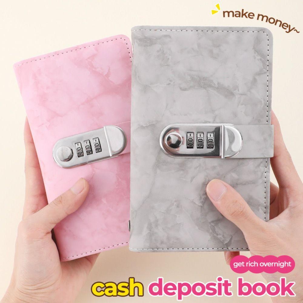 Marble A6 Savings Binder with Password Lock Cash Saving Book New Budget Planner  Budget Planning
